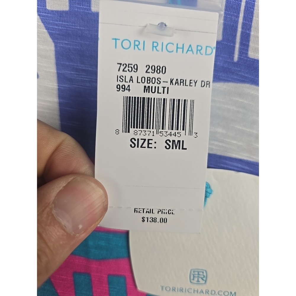 Tori Richard Honolulu Dress Small Isla Lobos Karley Tropical Summer Stretch NWT - Picture 5 of 9